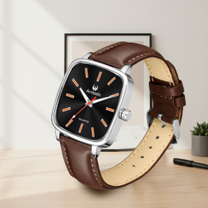 ARMADO Ar-MH-1381461-Black Brown Armado Analog Watch with Black Square Dial & Brown Genuine Leather Strap Analog Watch  - For Men