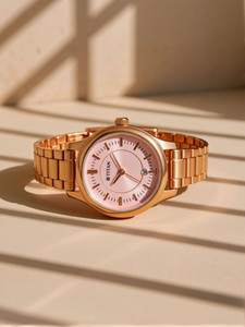 Titan NP2638WM01 Titan Karishma with Date Pink Dial Rose Gold MetalStrap Analog Watch  - For Women
