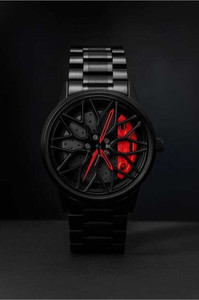 Gyro Men's Rotating Wheel Dial Analog Watch A01 Car wheel/spinning/Rotating/Gyro/Red Analog Watch  - For Men