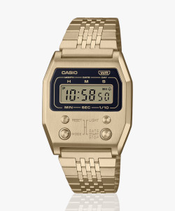 CASIO D327 (A1100G-5DF) Vintage Gold Dial Gold Stainless Steel Band घड़ी - पुरुषों और महिलाओं के लिए