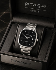 PROVOGUE Unisex Analog Watch PROVG-928-BLACK-SILVER - Image 1