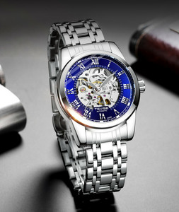 OVERFLY TEVISE Automatic Mechanical Luxury skeleton wrist watch stainless steel Analog Watch  - For Men