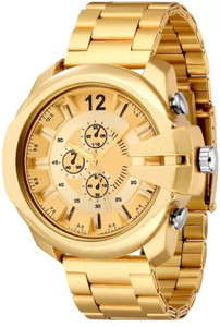 Quano Luxury Fashion Premium Design Gold Dial Stainless Steel Gold Chain Analog Watch Luxury Fashion Premium Design Gold Dial Stainless Steel Gold Chain Analog Watch Analog Watch  - For Men