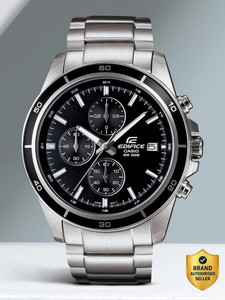 CASIO Edifice EFR-526D-1AVUDF Black Dial Silver Steel Watch - Image 6