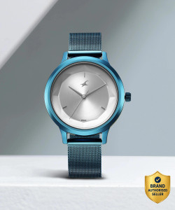 Fastrack Fastrack Fleek Silver Dial Metallic Blue Stainless Steel Strap Analog Watch  - For Girls