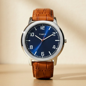 TIMEX Navy Dial Leather Strap Analog Watch  - For Men