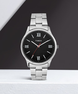 TIMEX Black Dial Stainless Steel Analog Watch  - For Men