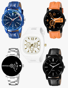 SPINOZA brown black and denim blue color strap and dial design watches combo for boys Analog Watch  - For Men