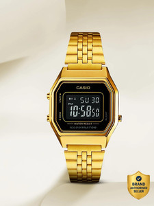 CASIO LA680WGA-1BDF Black Dial Gold Watch - Image 6