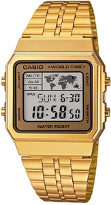 CASIO Vintage A500WGA-9DF Gold Dial Gold Stainless Steel Band Digital Watch  - For Men & Women