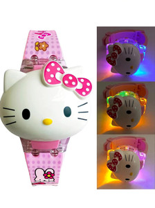 TimeWave KITTY Exclusive Kids Edition with Vibrant LED & Melodic Sounds (Pack of 1) Digital Watch - For Girls