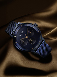 Titan Titan Modern Classics Titan ClaSSic Multifunction Blue Dial Blue SS Strap Analog Watch  - For Men