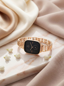 Titan Titan Raga Chic Black Dial Rose Gold MetalStrap Analog Watch  - For Women