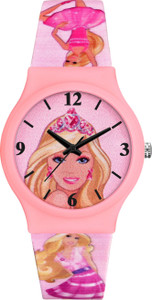 Morli ML-722 Pink Attractive Barbie Princess Lightweight Soft Silicone Strap Waterproof Analog Watch - For Girls