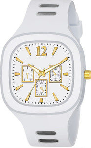 LAXMO NEW STYLISH DESIGNER BRANDED SQUARE DIAL FULL WHITE FAB SPORT ANALOG WATCH & SILICON STRAP Analog Watch - For Men