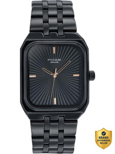 SONATA Poze 7 Sonata Poze 7 Black Dial Black Sheet Metal Strap Analog Watch  - For Men