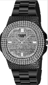 Kanishk Square Diamond Dial Analog Black Watch Diamond Dial Classic Series Analog Watch  - For Men