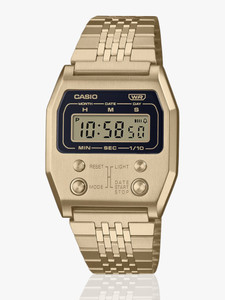 CASIO A1100G-5DF Vintage Gold Dial Gold Stainless Steel Band Digital Watch - For Men & Women