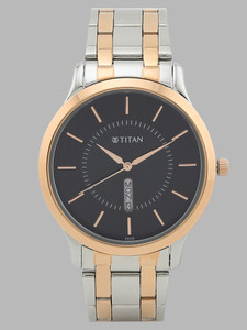 Titan Titan Karishma Anthracite Black Dial TwoToned Stainless Steel Strap Analog Watch  - For Men
