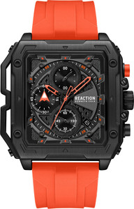 Kenneth Cole Reaction New Collection CHRONO 3 EYES DATE BLACK RECTANGULAR NORTH - SOUTH Shape Analog Watch  - For Men
