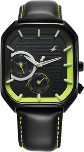 Fastrack Fastrack Groove Groove Multifunction Black Dial Guy's Leather Watch with Lume indices Analog Watch  - For Men