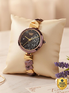 Titan NQ95121KM01 Titan Raga Facets Brown Dial Gold & Brown Stainless Steel Strap Analog Watch - For Women