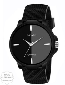 CASADO All Black Mesh Silicone Strap with Superior Dual Tone Dial Water Resistant Quartz Boys Series All Black Mesh Silicone Strap with Superior…