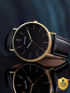 SONATA Black Dial Black Leather Strap Analog Watch - Image 6