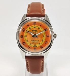 TimeNest Classic | Dress | Formal | Luxury HMT Pilot Para Shock 17 Jewels Sun Yellow Dial Analog Watch  - For Men