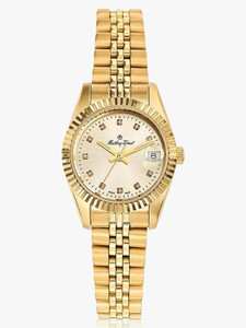 Mathey-Tissot D710PDI Swiss Made Quartz Gold Dial Analog Watch  - For Women