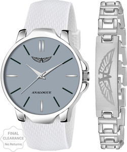 ANALOGUE All White | Branded Bracelet | Stainless Steel | Combo | Silicon Mesh | Boys All White | Branded Bracelet | Stainless Steel | Combo | Silicon Mesh | Boys Analog Watch  - For Men
