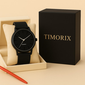 Timorix Modern Full Black Quartz Black Dial With Silicone Black Strap | Stylish Quartz Analog Watch  - For Men
