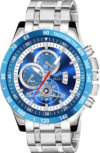 PIRASO RSSL 2025 BLUE SILVER ANALOG WATCH DATE DISPLAY BLUE SILVER DIAL AND SILVER CHAIN(WATCH FOR MEN&BOY) Analog Watch  - For Men