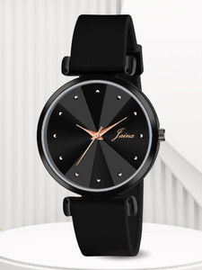 JAINX Black Silicone Band Analog Watch  - For Women