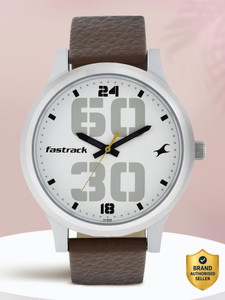 Fastrack 38051SL06 Bold White Dial Brown Leather Watch - Image 6