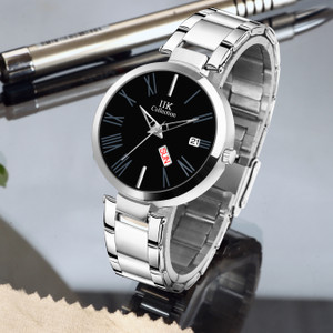 IIK Collection 2054W-DND Watch for Women Round Day & Date Dial Metal Silver Bracelet Chain Strap Analog Watch  - For Girls