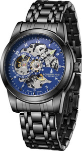 London Fog Richmond Skeleton Watch - Black - Image 6