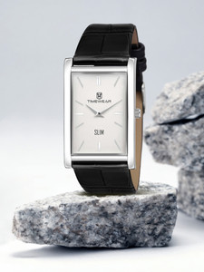 TIMEWEAR 289WDTG Slim Black Leather Watch - Men - Image 6