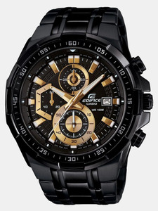 CASIO EX187 Edifice EFR-539BK-1AVUDF Black Stainless Steel Band घड़ी - पुरुषों के लिए