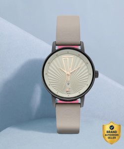 Fastrack NP6206NL01 Fastrack Ruffles with Date Grey Dial Grey LeatherStrap Analog Watch  - For Girls