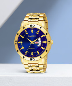 Casado Gold Platted Stainless Steel Day & Date Functioning Water Resistant Series Gold Platted Stainless Steel Day & Date Functioning Water Resistant Series Analog Watch  - For Men
