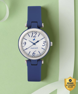 Fastrack NP68015PP04 Fastrack Trendies Silver Dial Blue Silicone Strap Analog Watch  - For Girls