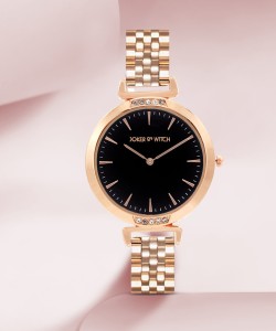 Joker & Witch Joker and Witch Petite Black Classic Rosegold Watch For Women Analog Watch  - For Women