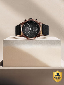 Titan Neo Splash Black Dial Black Leather Watch - Image 6
