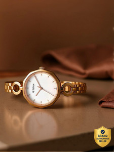 Titan Karishma Ladies Festive Titan Karishma White Dial Rose Gold Metal Strap Analog Watch - For Women