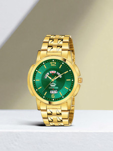 LIMESTONE Day & Date Original Gold Plated HMTS Quartz Analog Watch  - For Men