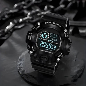 MAHAVIRA COLLECTION 82NOMBER BLACK KIDS-SPORTS LOOK BLACK BAND CHRONOGRAPH RESISTANCE DIGITAL MULTIFUNCTIONAL Digital Watch  - For Boys