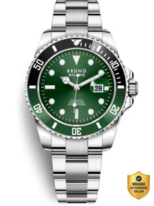 Bruno Milano Luxury Green Black Stainless Steel Analog watch for Men Analog Watch - For Men