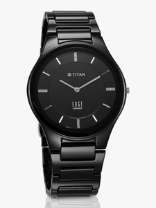 Titan Titan Edge Black Dial Black Ceramic Strap Analog Watch  - For Men