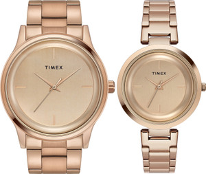 TIMEX Pair, Rose Gold Dial Analog Watch  - For Couple